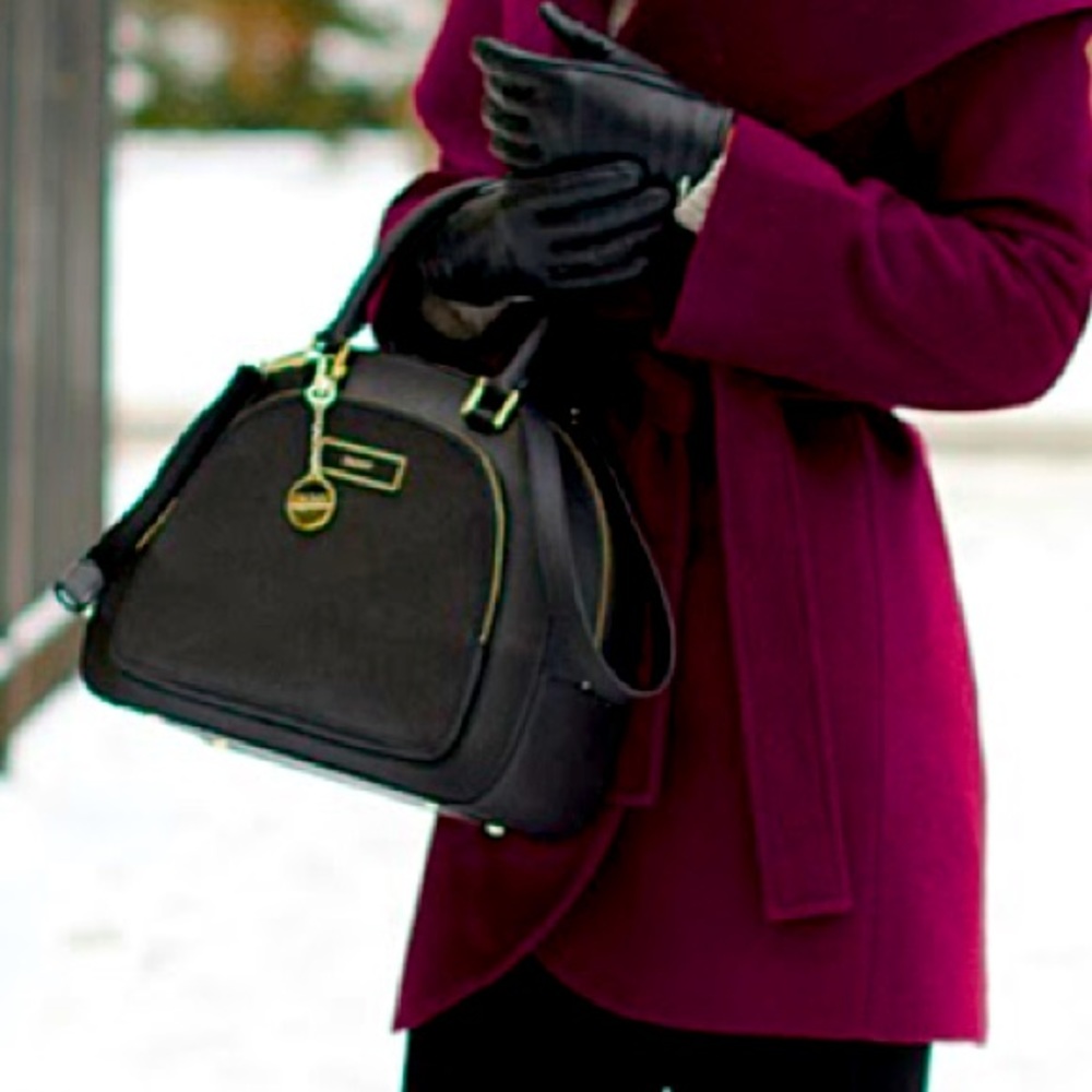 DKNY Saffiano Leather Top Zip Round Satchel - Picture 3 of 11